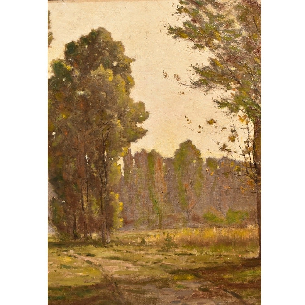 4 QP343 antique painting landscape oil painting country landscape painting 19th century-min.jpg